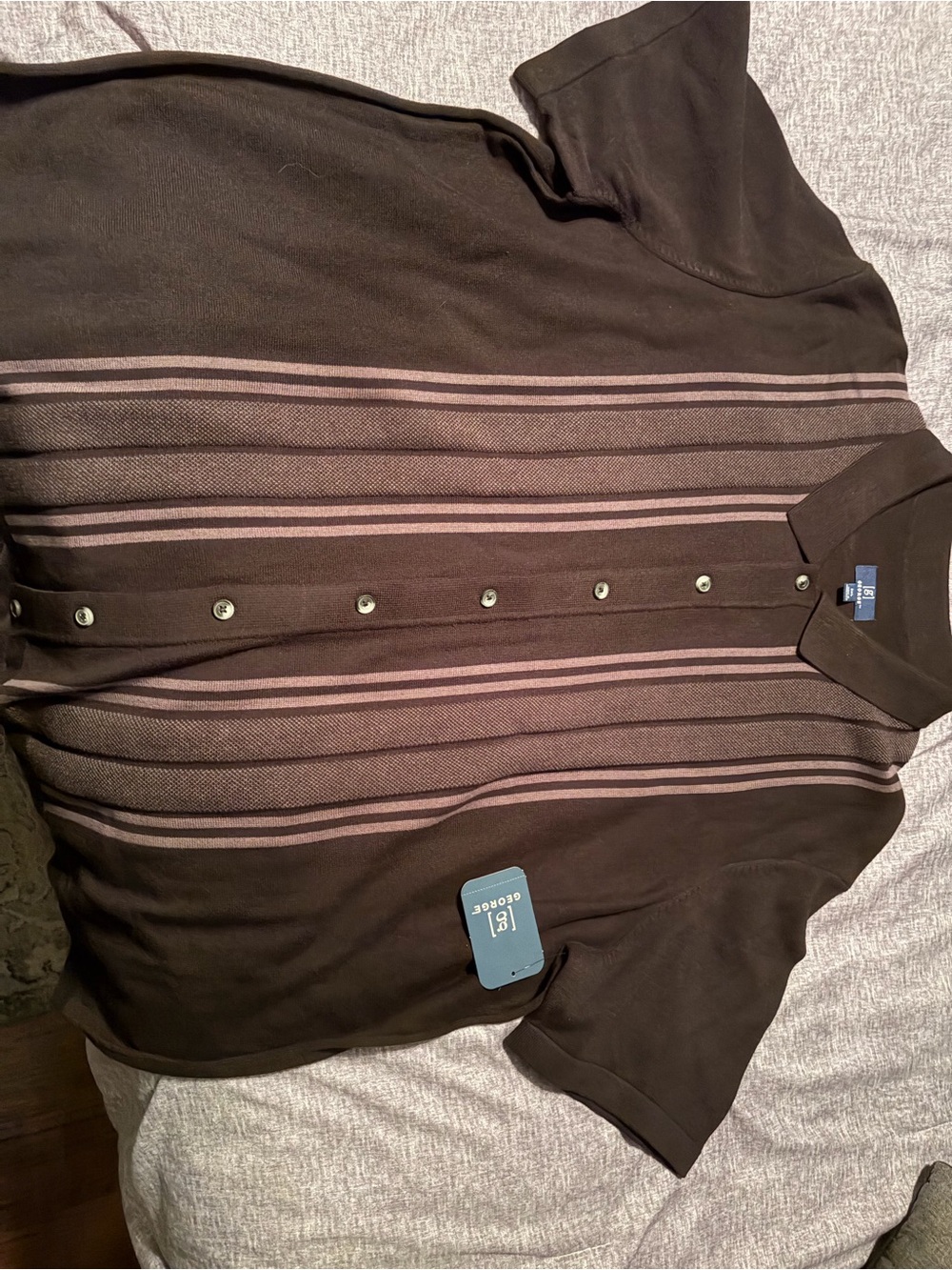 2 George Men's Black Polos.